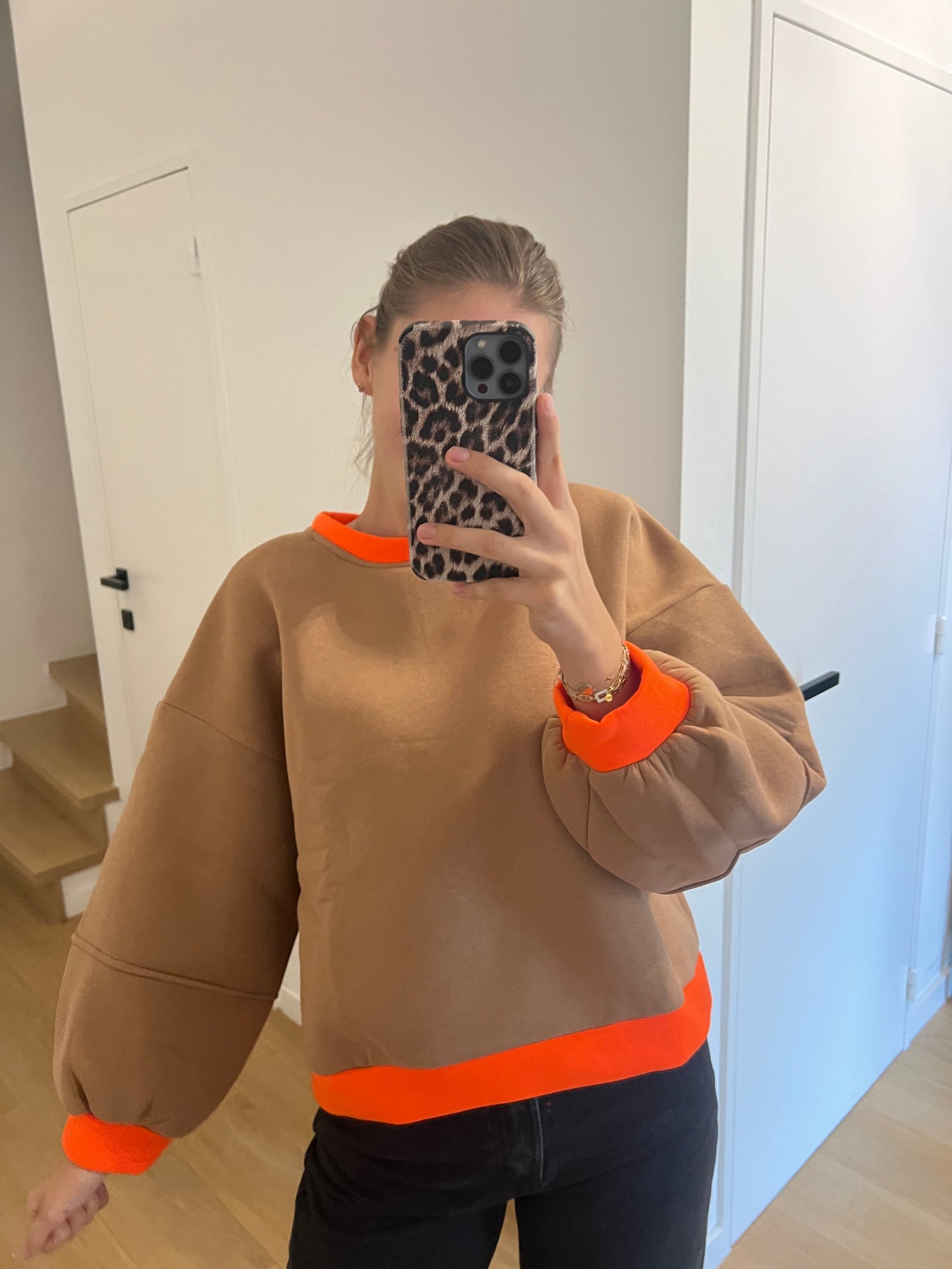 SWEATER BEIGE/ORANJE