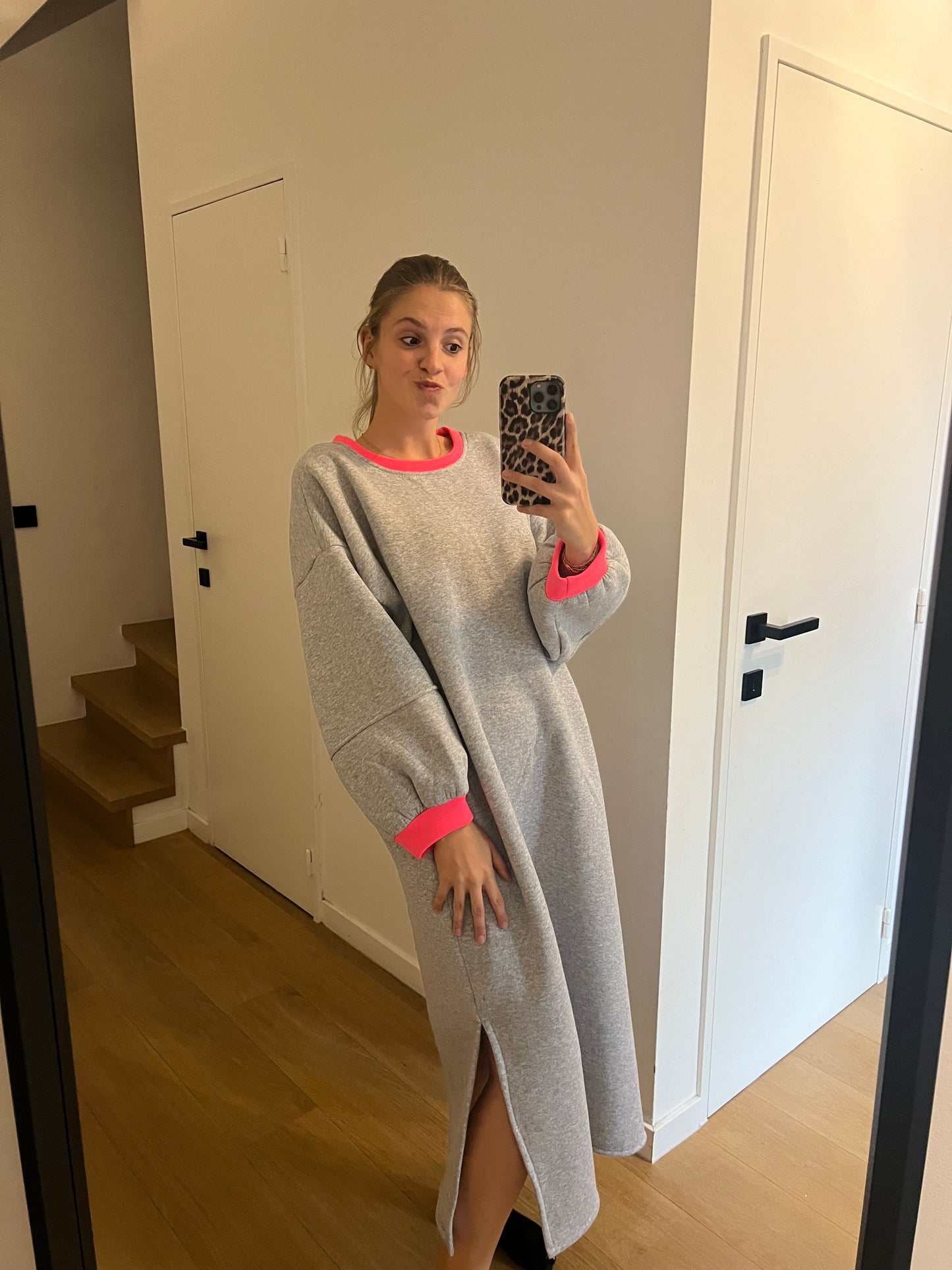 SWEATERDRESS GRIJS