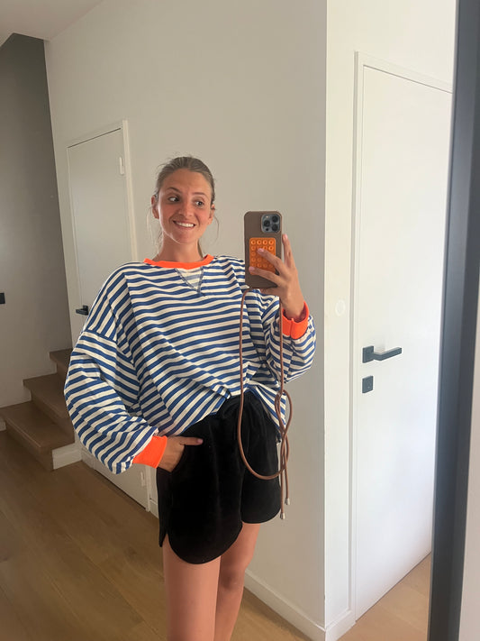 SWEATER GESTREEPT BLAUW